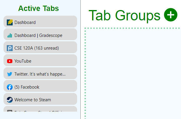 active tabs